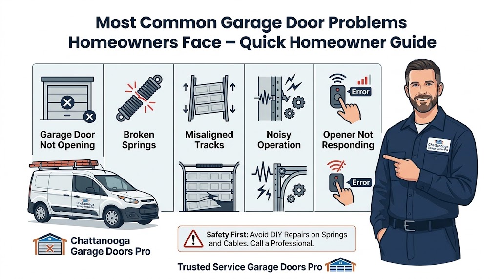 Most common garage door problems homeowners face - troubleshooting guide