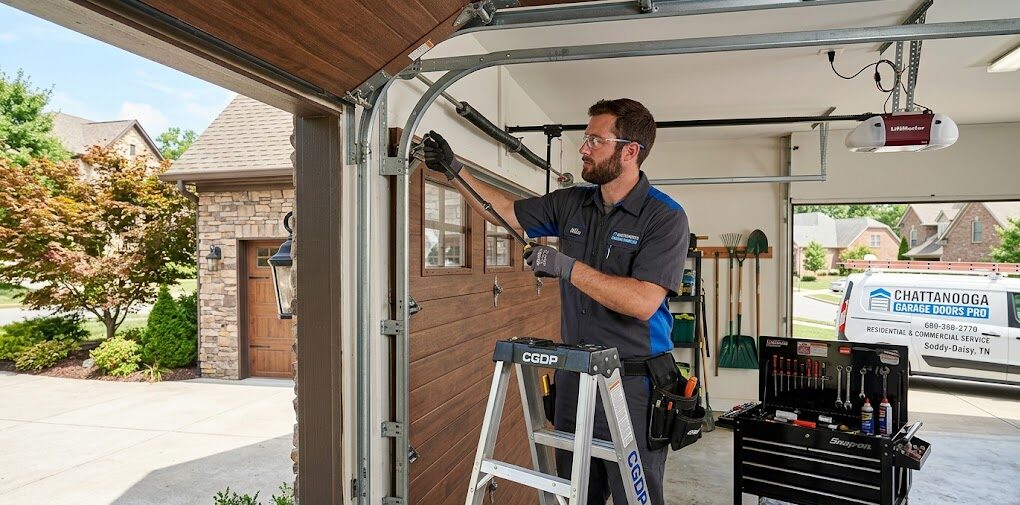 Garage door repair Soddy-Daisy TN professionals servicing a residential garage door