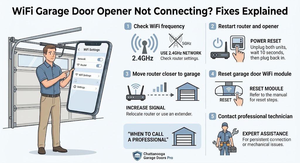 WiFi garage door opener not connecting - troubleshooting guide