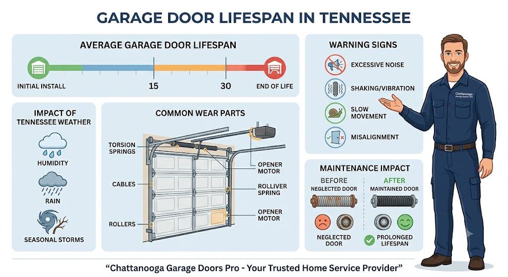 How long does a garage door last in Tennessee - lifespan guide