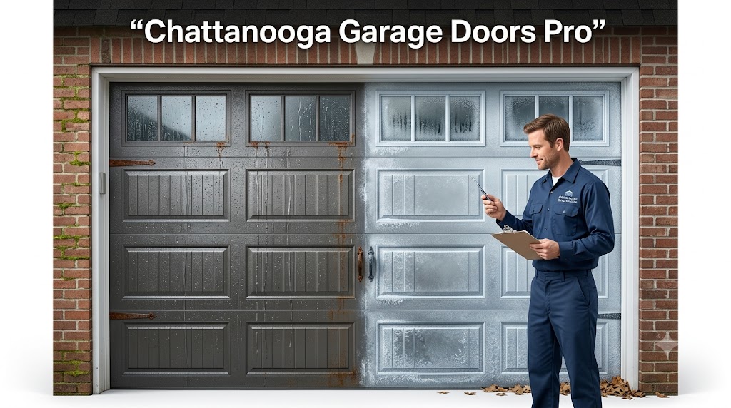 Weather damage effects on garage door springs and metal components in Tennessee